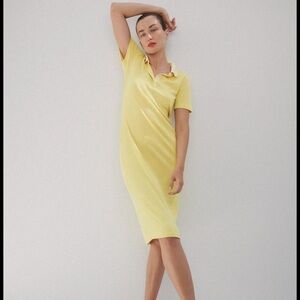ZARA || Butter Yellow Ribbed Midi Dress Size Large